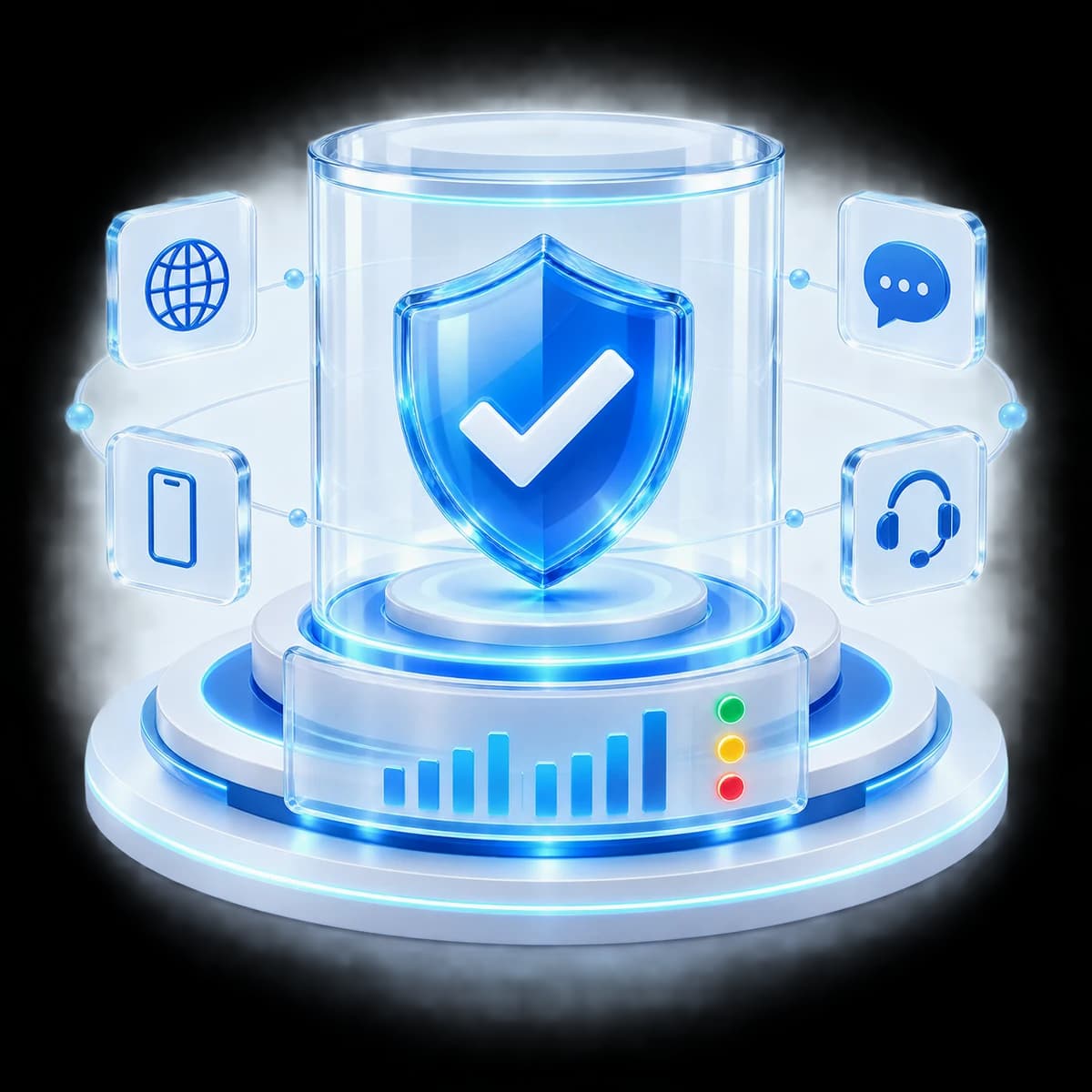 Consent shield connected to web, mobile, chat and support channels