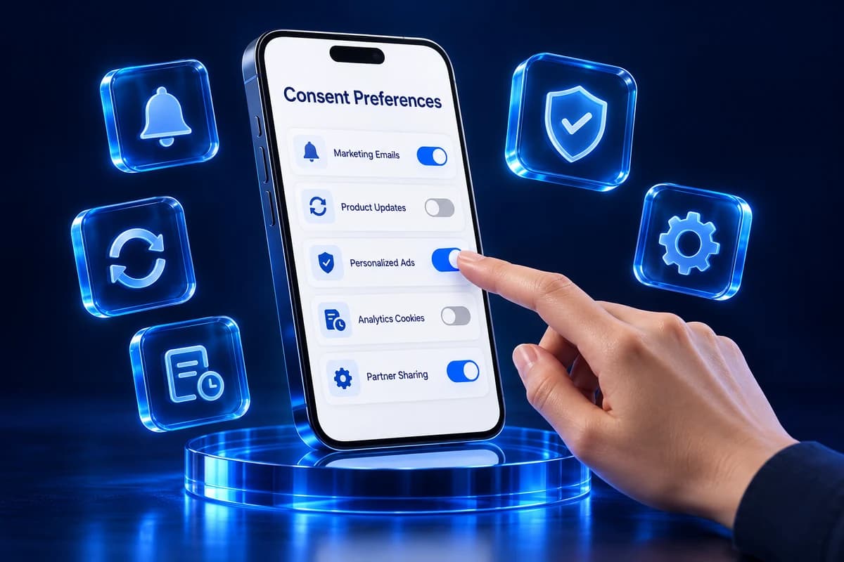 An individual updates preferences on a connected consent center