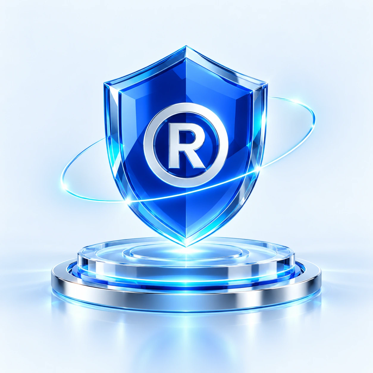 Three dimensional blue brand protection shield